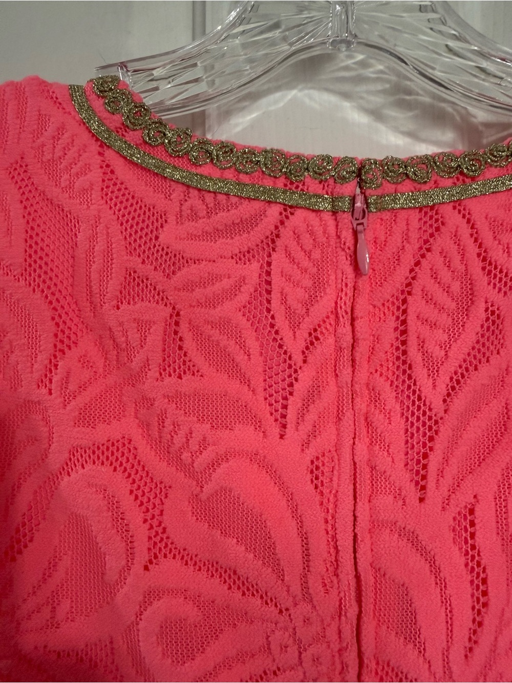 Lilly Pulitzer Carlotta Coral Maxi Dress with Gold Embellished Neckline NWT - Picture 9 of 10